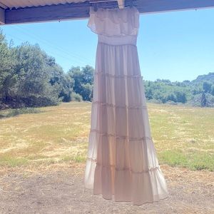 Lulus strapless ruffle bohemian style dress